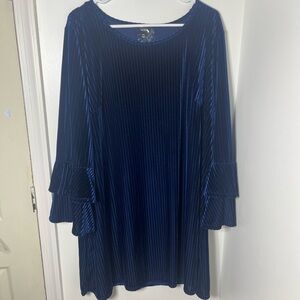 Tacera Royal Blue Velvet Dress